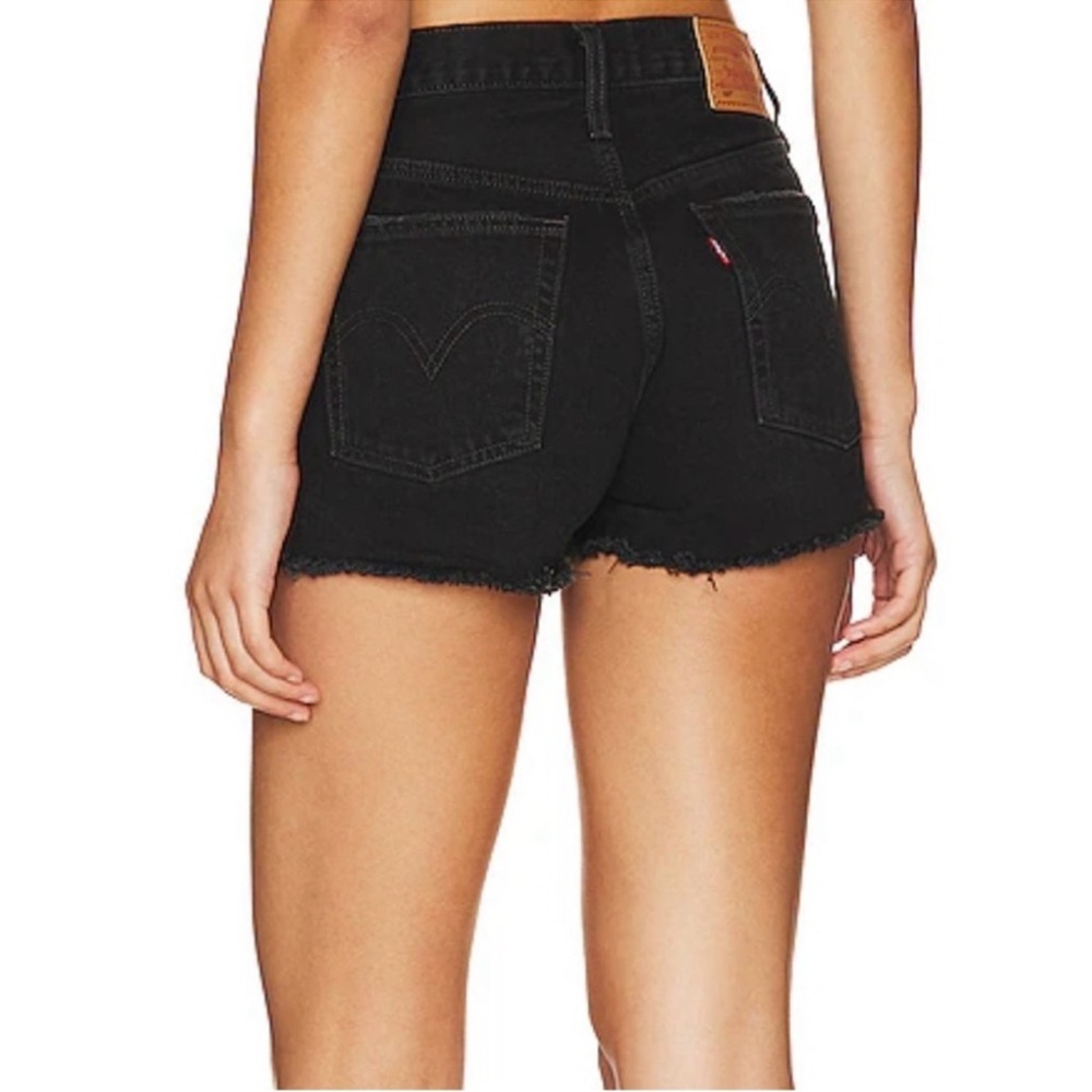 Levis 501 Women's Black Denim Shorts High Waisted